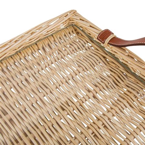 hermes bar tray|hermes wicker tray for sale.